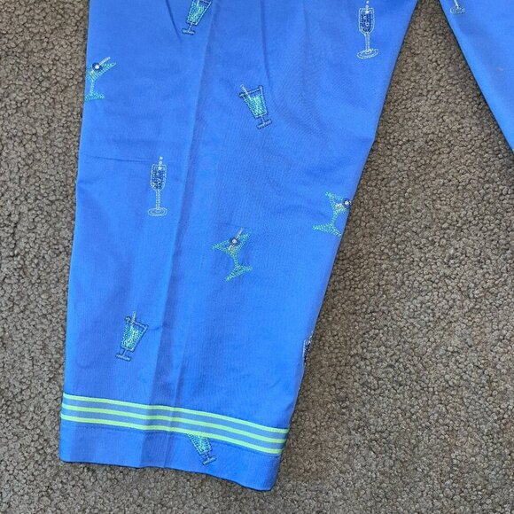 HOLLY LANE Cocktail Martini Cropped Pants Capris Petal Pushers - Royal Blue - 14 - Picture 7 of 14